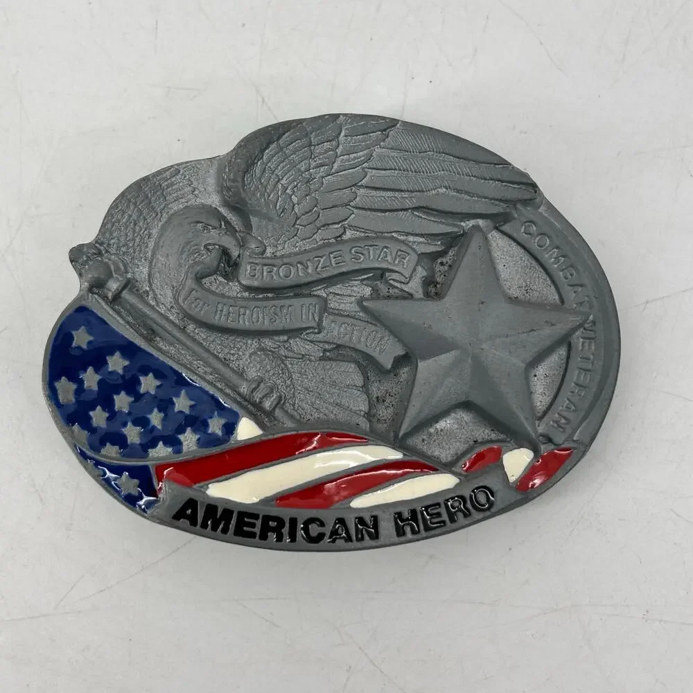 Great American Hero Belt Buckle Co. Red White Blue Patriotic